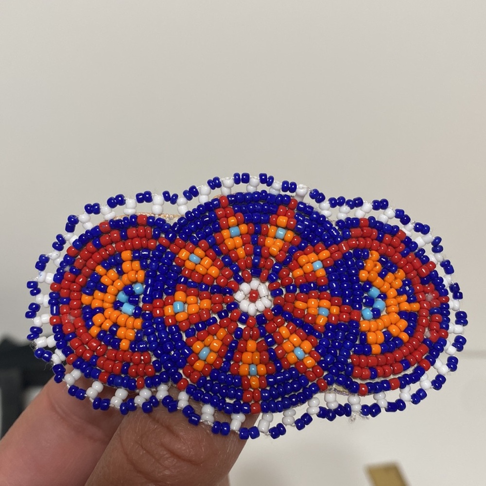 Vintage Star Beaded Seed Barrette Handmade Hair Clip - Picture 2 of 6